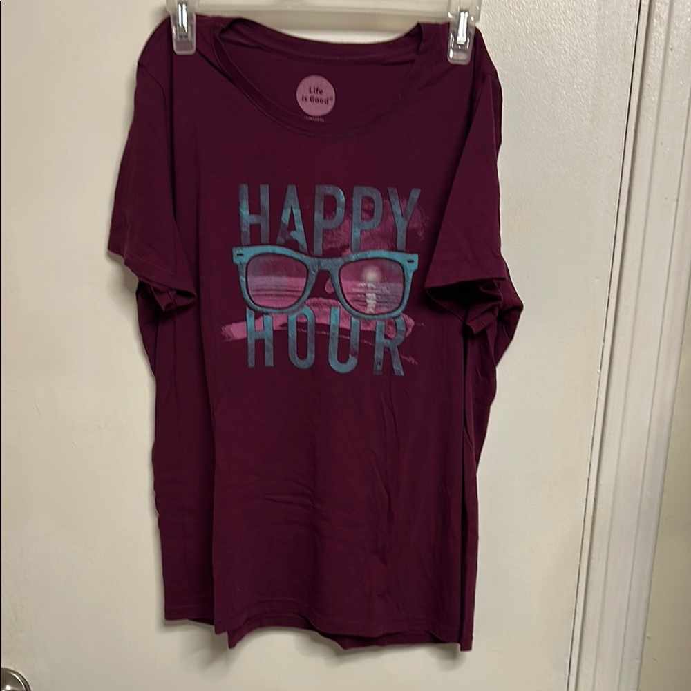 Life Is Good Maroon Women's Tee